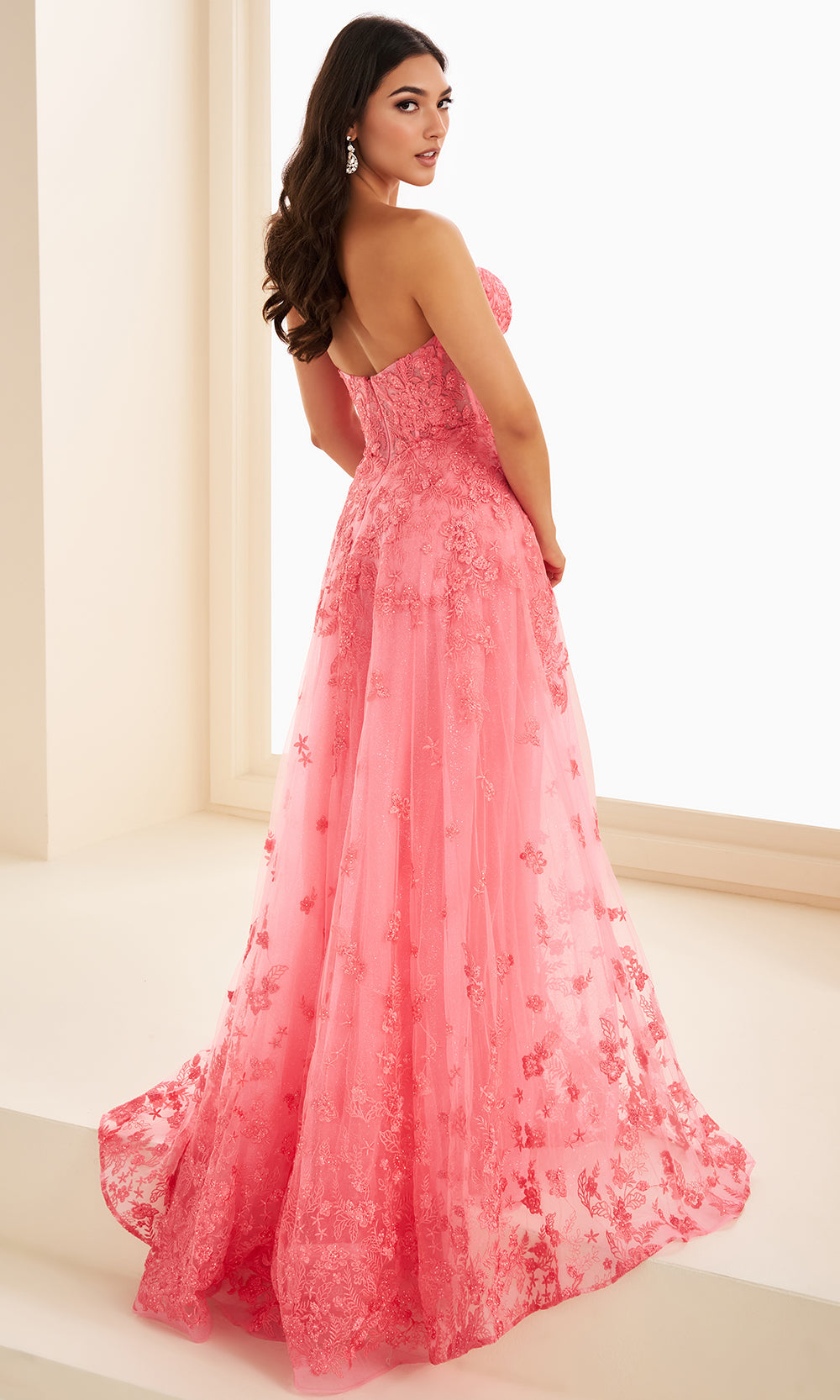 Ellie Wilde EW37225 - Sweetheart Neck Floral Embroidered Gown Prom Dresses