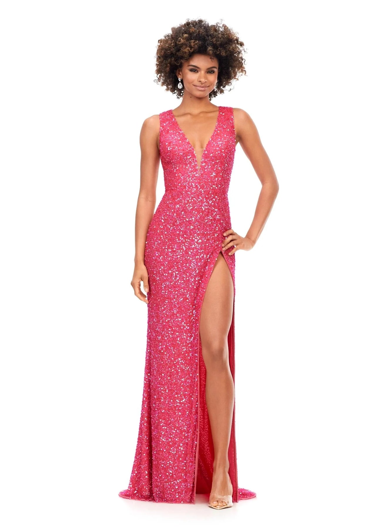 Ashley Lauren 11373 - V-Neck Dress