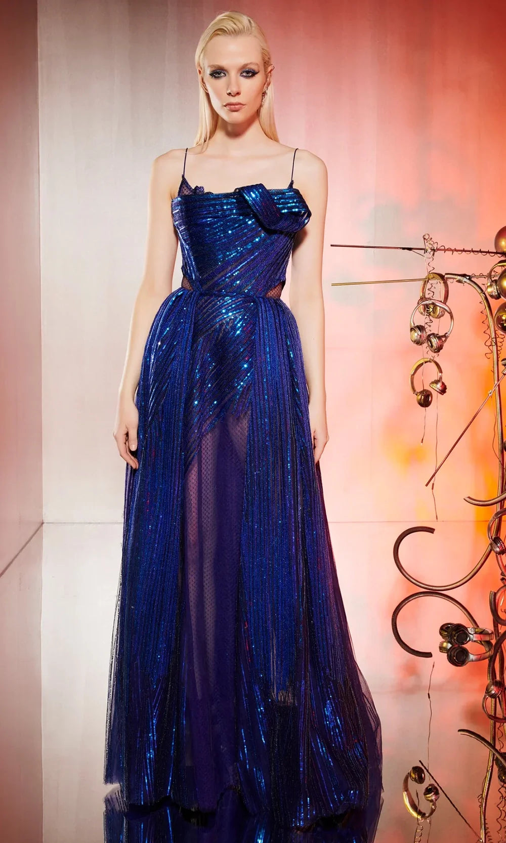 MNM Couture E0049 - A-Line Skirt Embellished Sleeveless Gown Prom Dresses