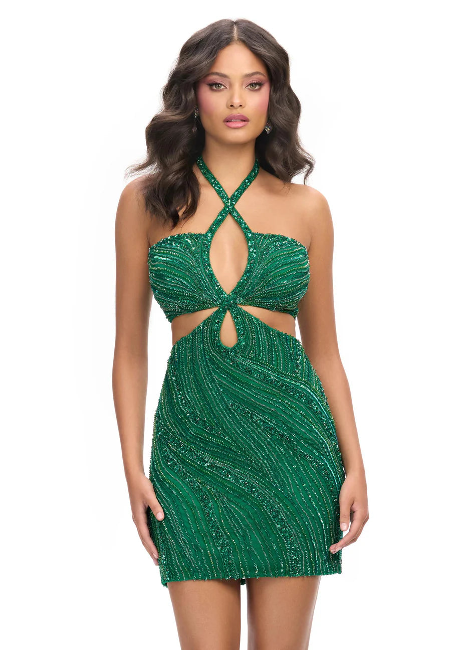 Ashley Lauren 4751 - Sleeveless Halter Cocktail Dress