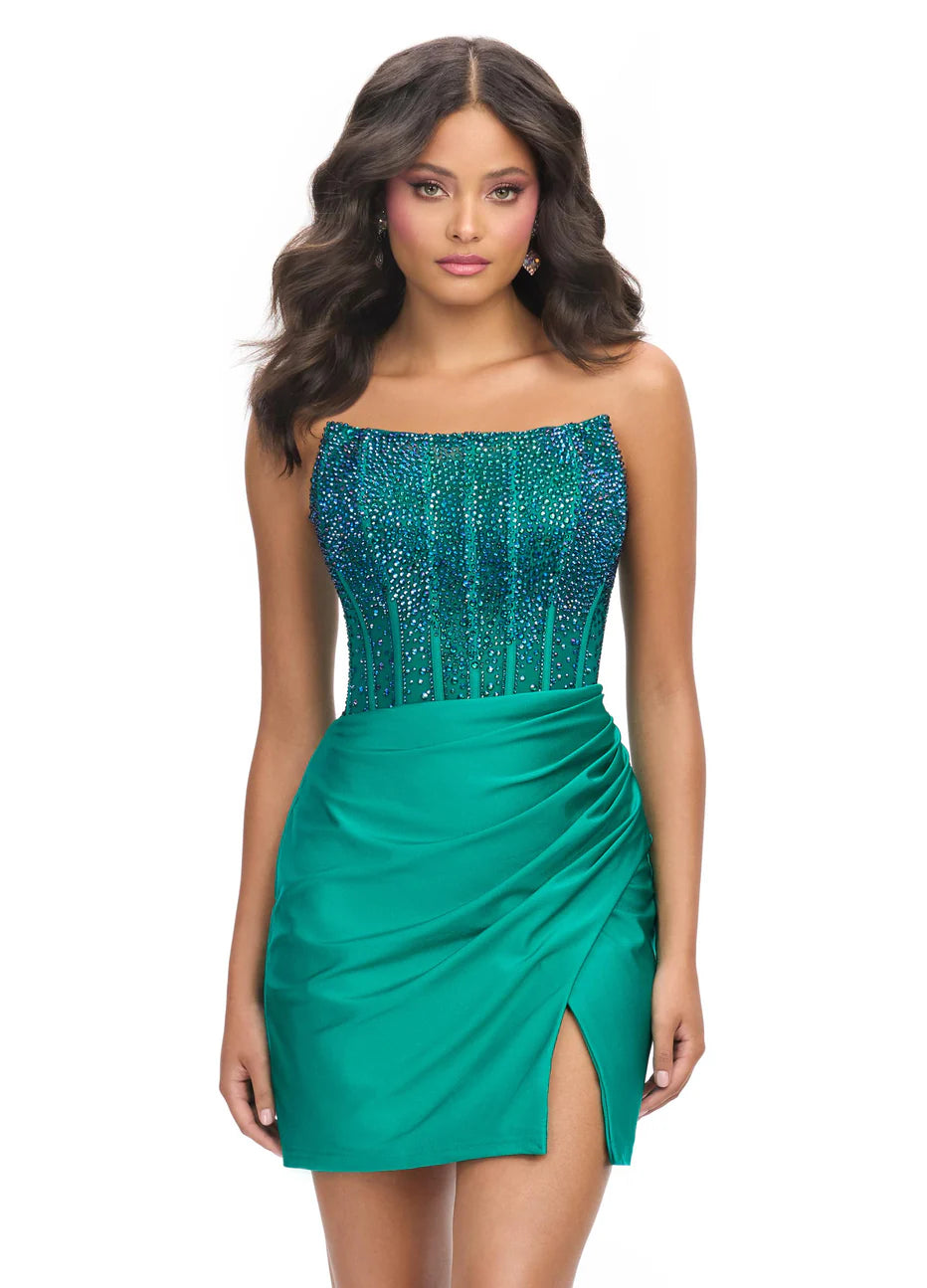Ashley Lauren 4686 - Corset Embellished Cocktail Dress