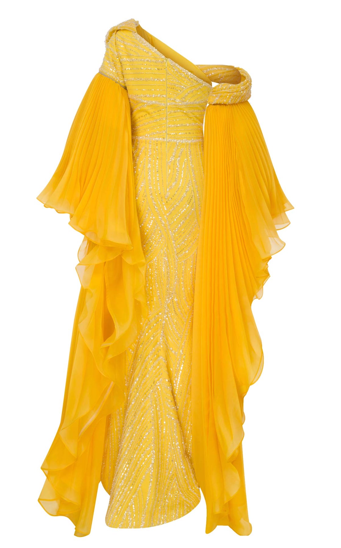 MNM Couture F02816A - Beaded Front Slit Evening Gown