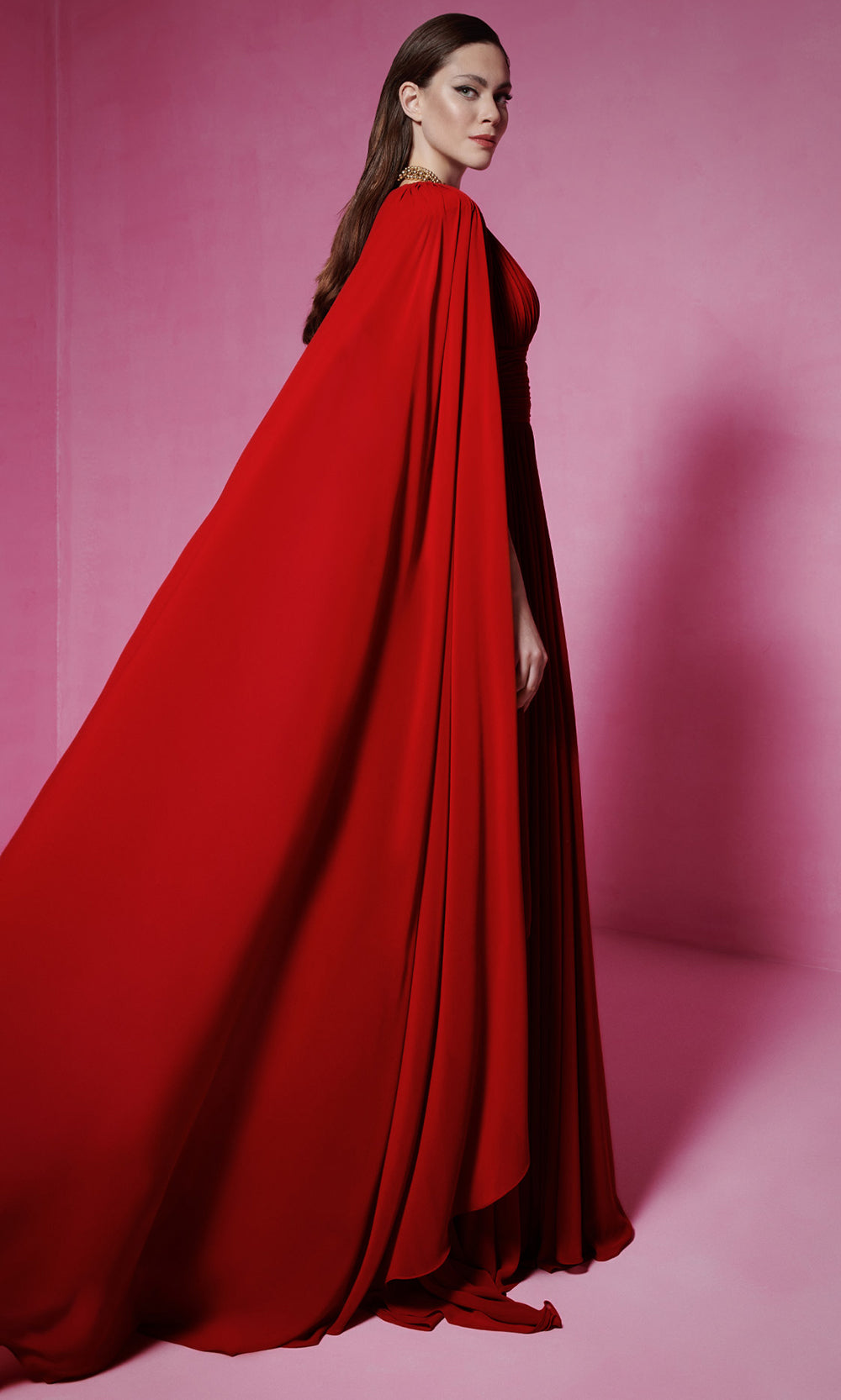 MNM Couture F02845 - Ruched Flowing A-Line Evening Gown Formal Gowns