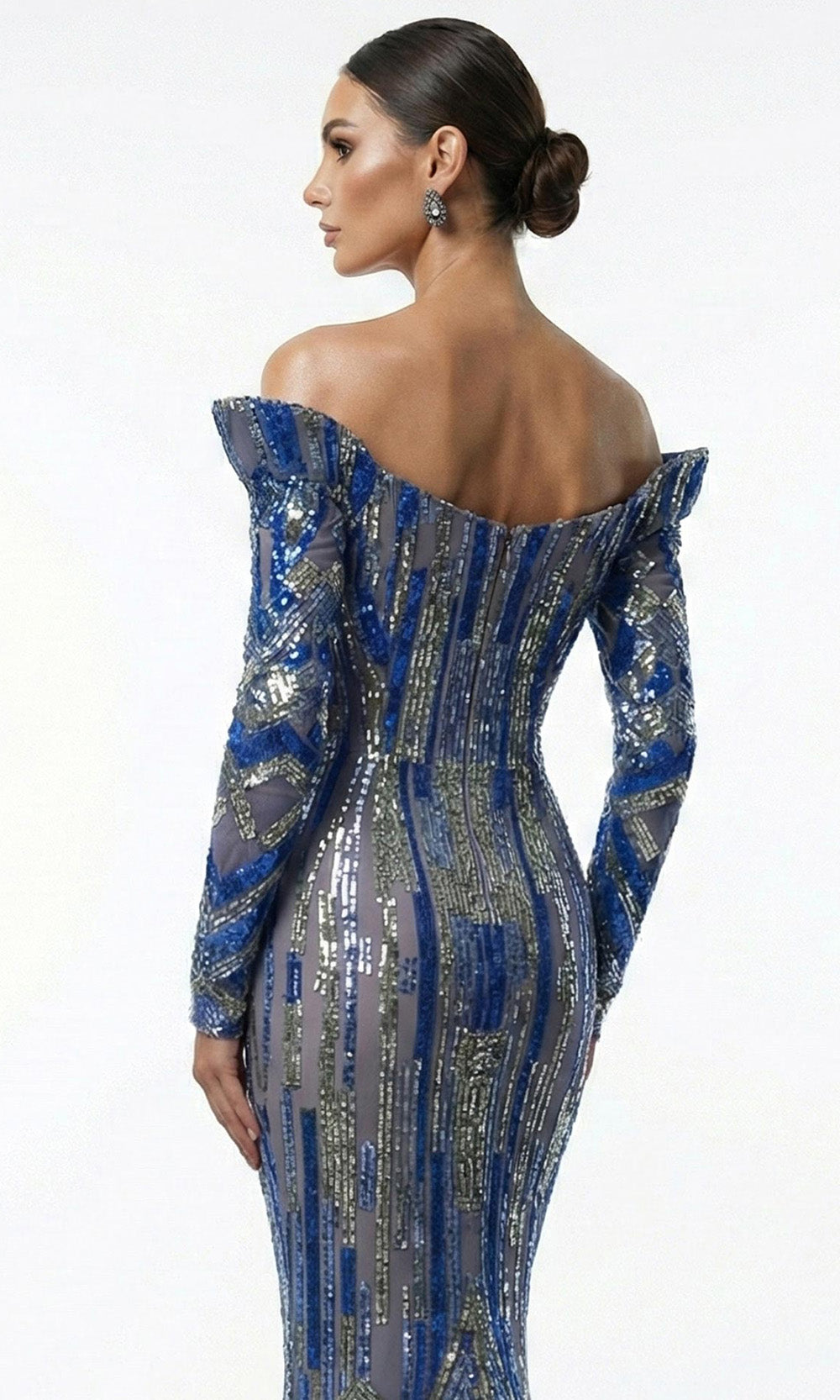 MNM COUTURE F02900A - Sweetheart Mermaid Dress with Sequin Details Prom Dresses in Royal Blue