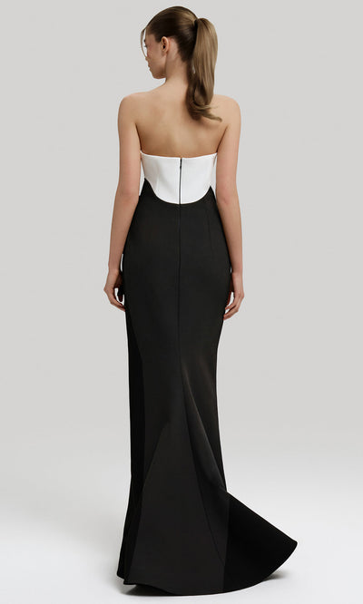 MNM Couture F02917 - Two-Tone Strapless Gown with 3D Appliques Prom Dresses