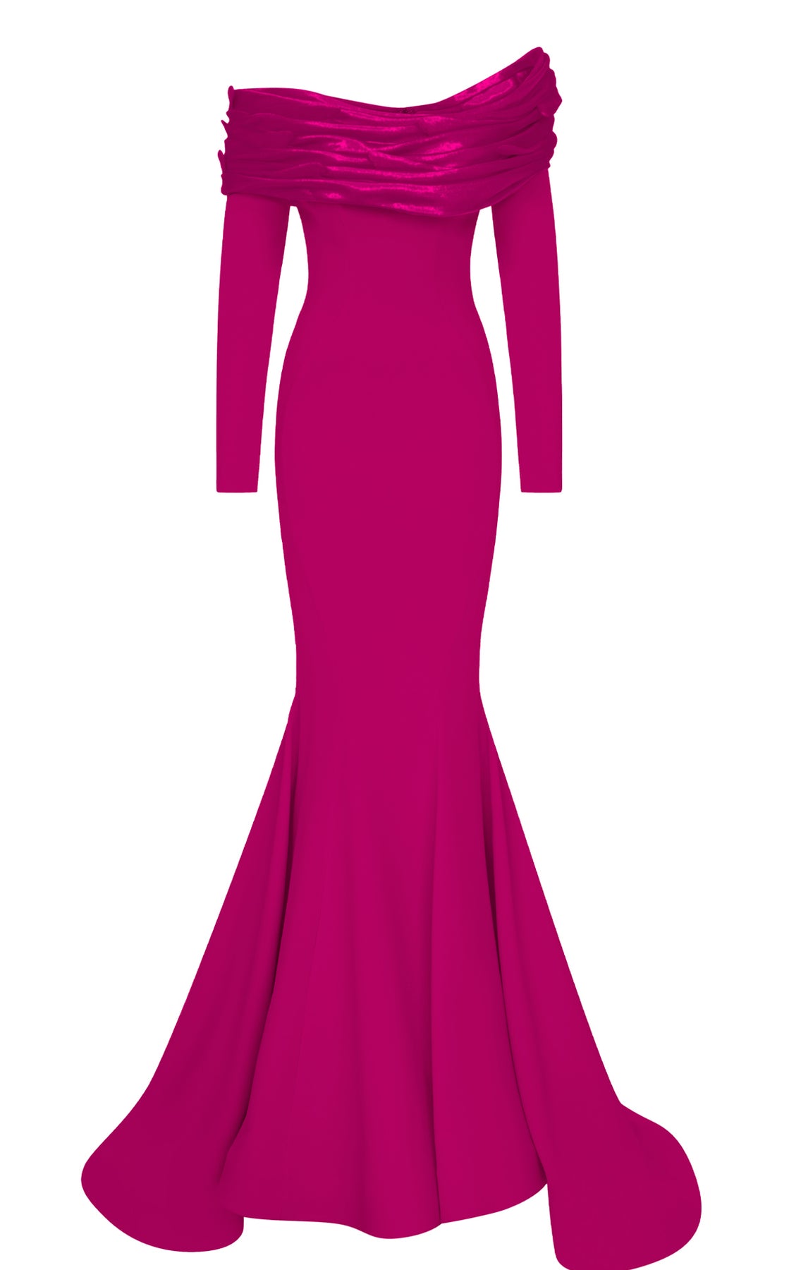 MNM Couture F02928 - Long Sleeve Body-Sculpting Crepe Gown