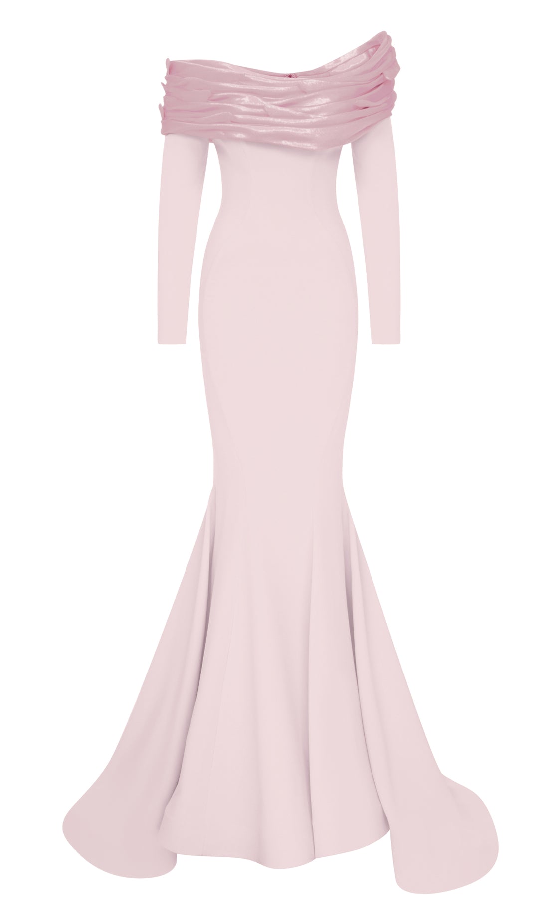 MNM Couture F02928 - Long Sleeve Body-Sculpting Crepe Gown
