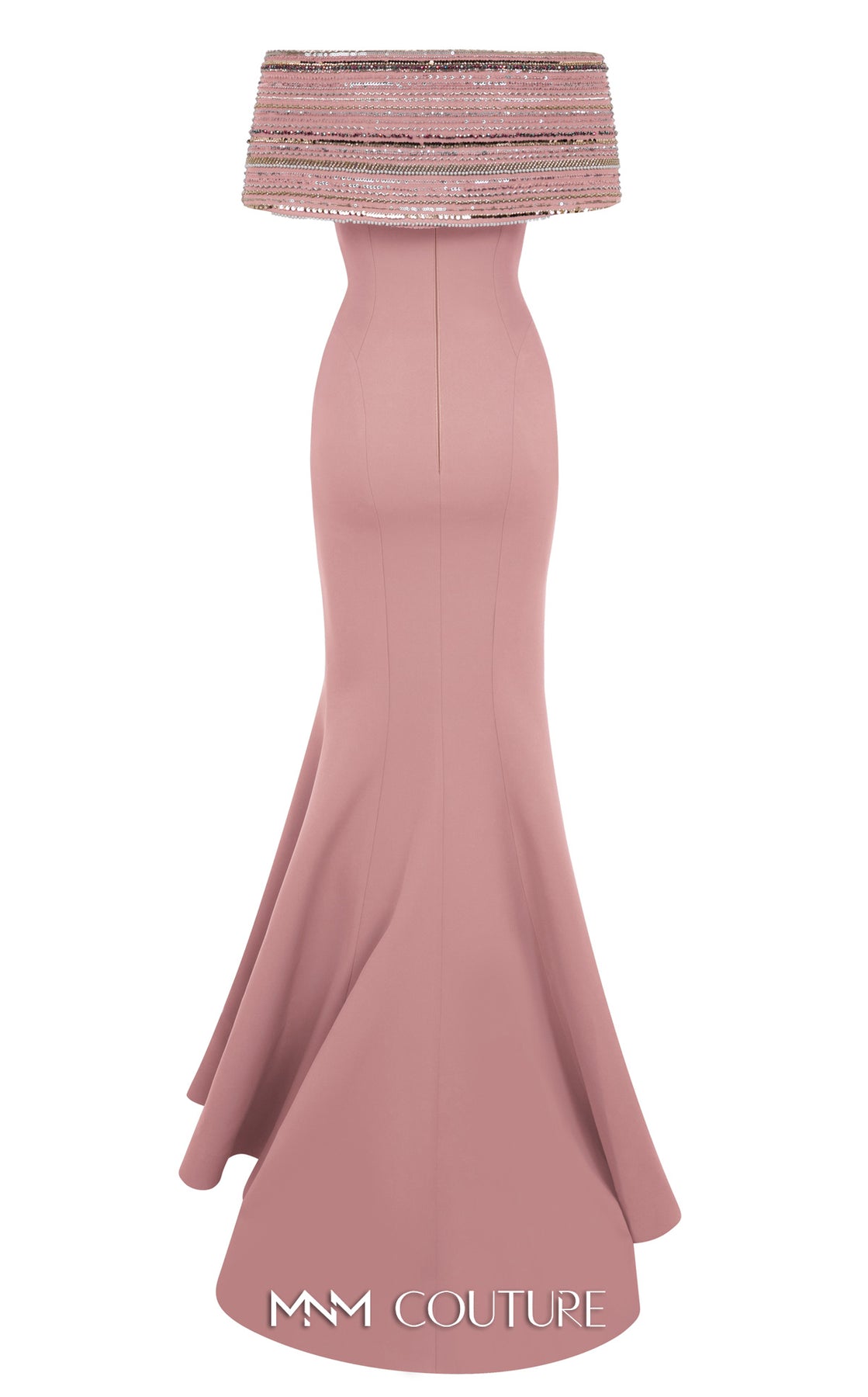 MNM COUTURE F02935 - Off Shoulder Sculpted Seam Long Gown