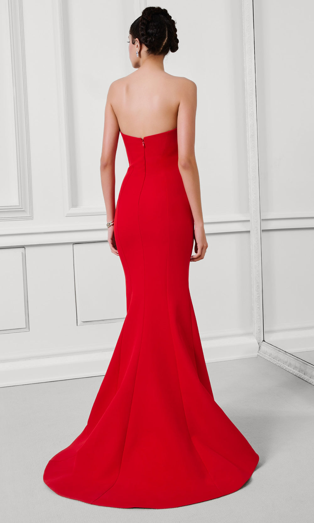 MNM Couture F03100 - Pleated Bodice Strapless Asymmetric Gown Formal Gowns