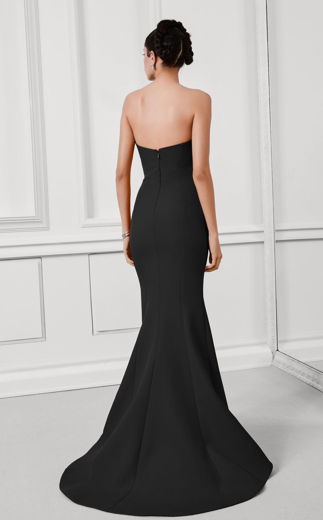 MNM Couture F03100 - Pleated Bodice Strapless Asymmetric Gown