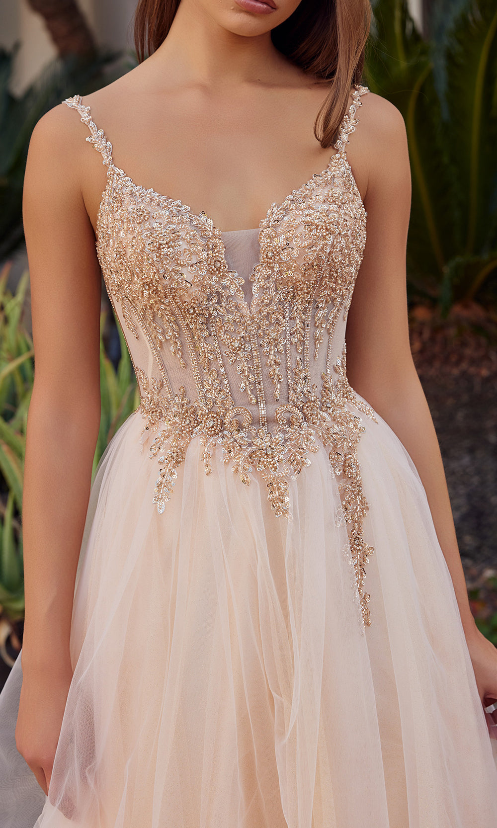 Nox Anabel F1726 - Spaghetti Strap Gown with Lace-Up Back Prom Dresses