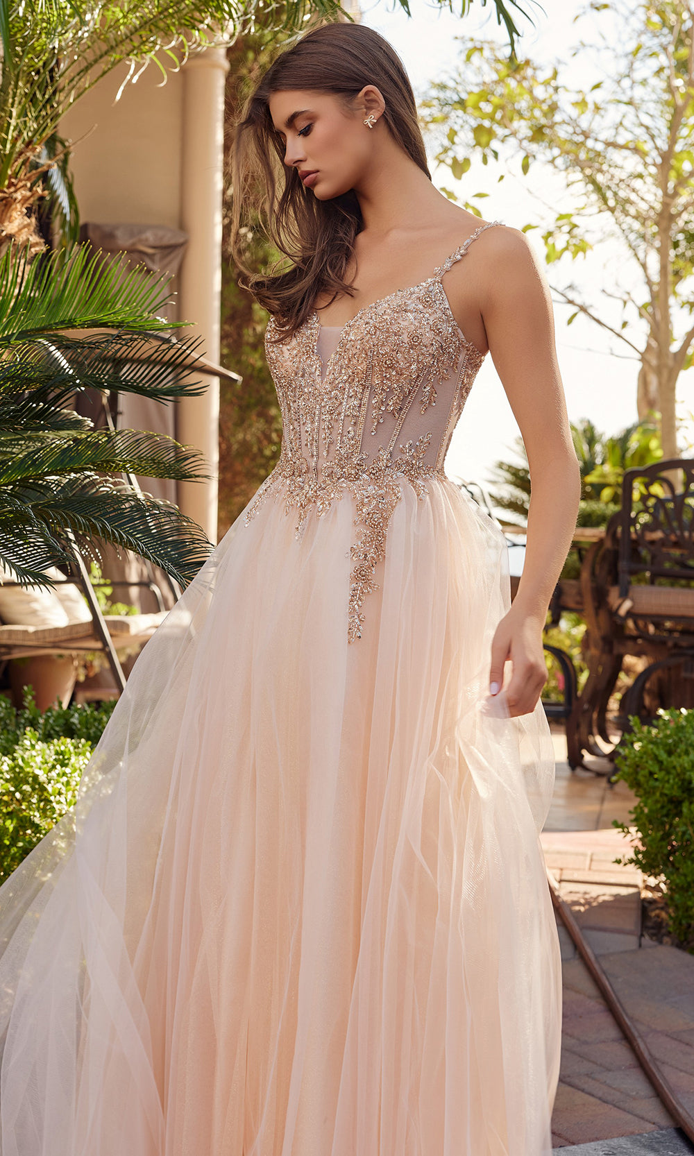 Nox Anabel F1726 - Spaghetti Strap Gown with Lace-Up Back Prom Dresses