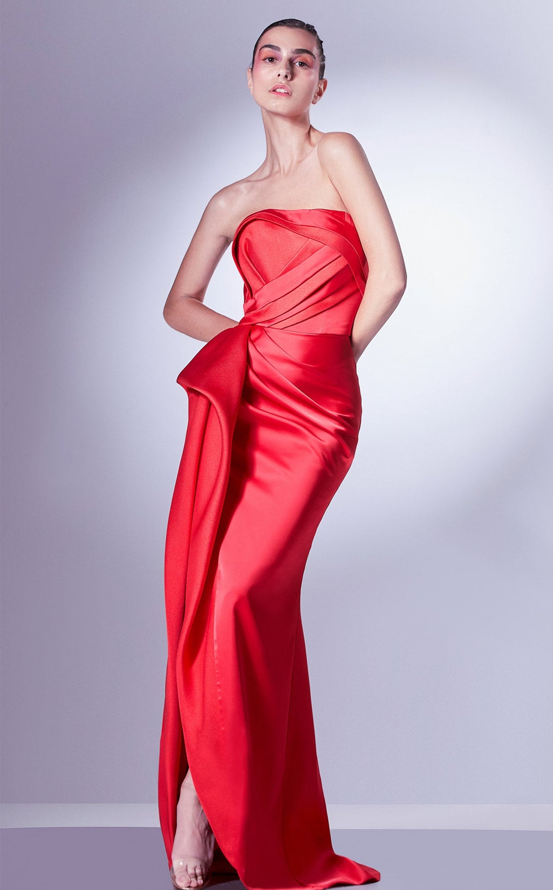 MNM Couture G1307 - Strapless Pleated Evening Gown