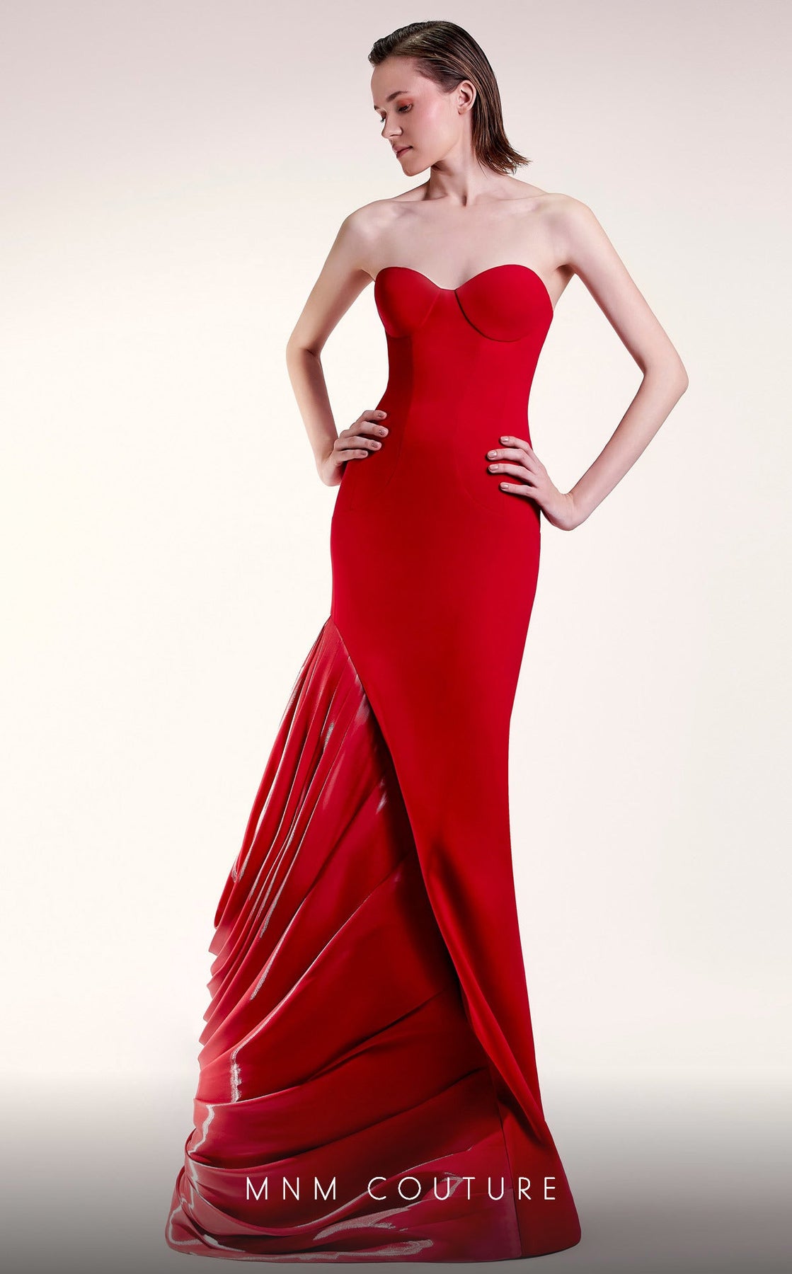 MNM Couture G1407 - Sweetheart Neck Ruffled Evening Gown