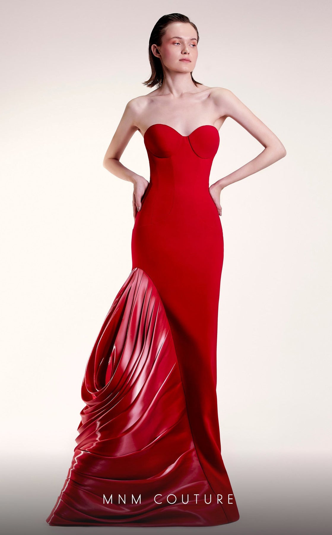 MNM Couture G1407 - Sweetheart Neck Ruffled Evening Gown