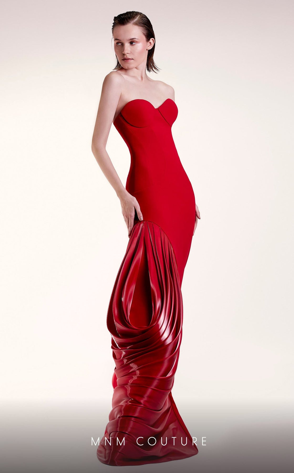 MNM Couture G1407 - Sweetheart Neck Ruffled Evening Gown