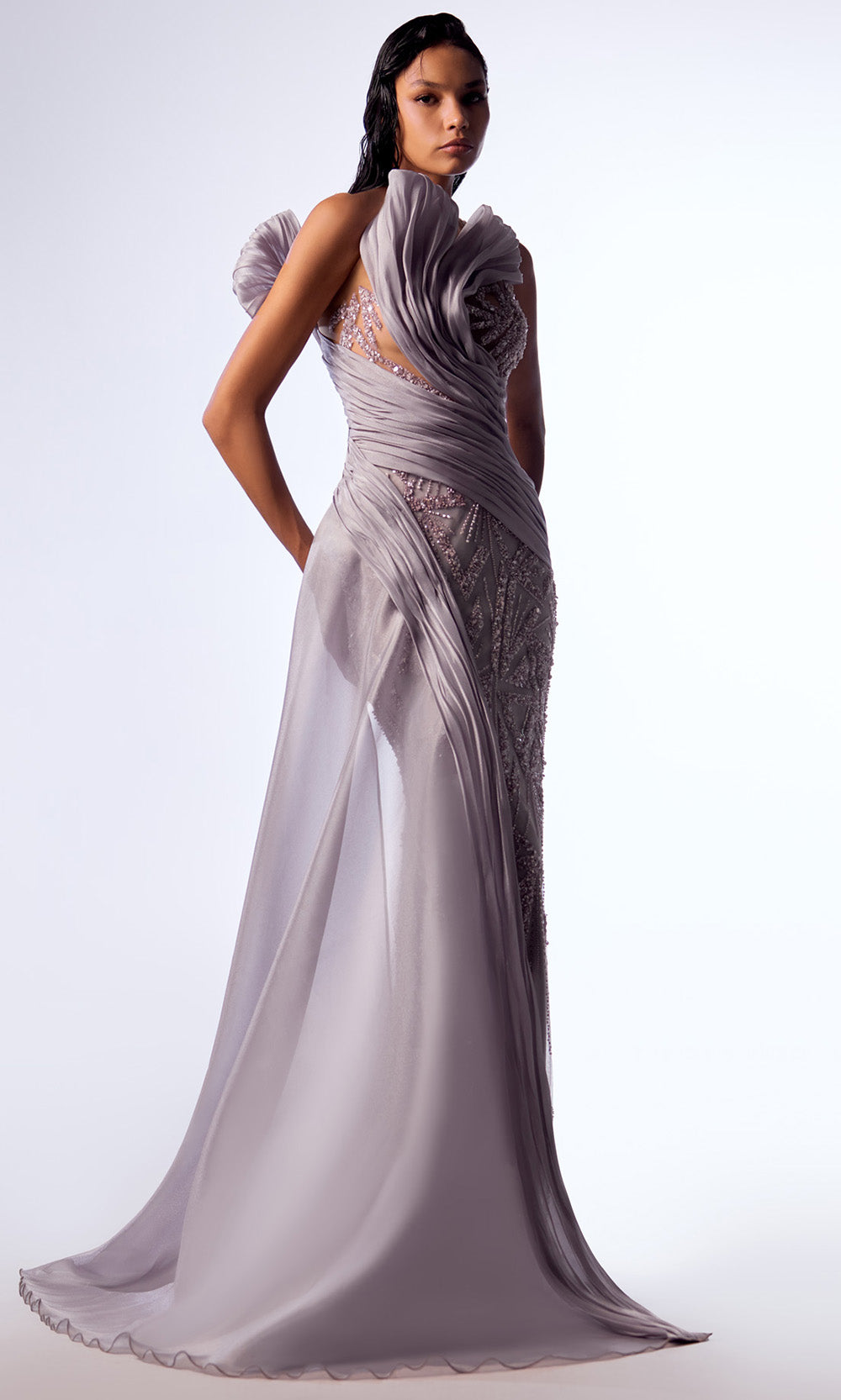 MNM Couture G1714 - Illusion Bodice Beaded Evening Gown Evening Dresses