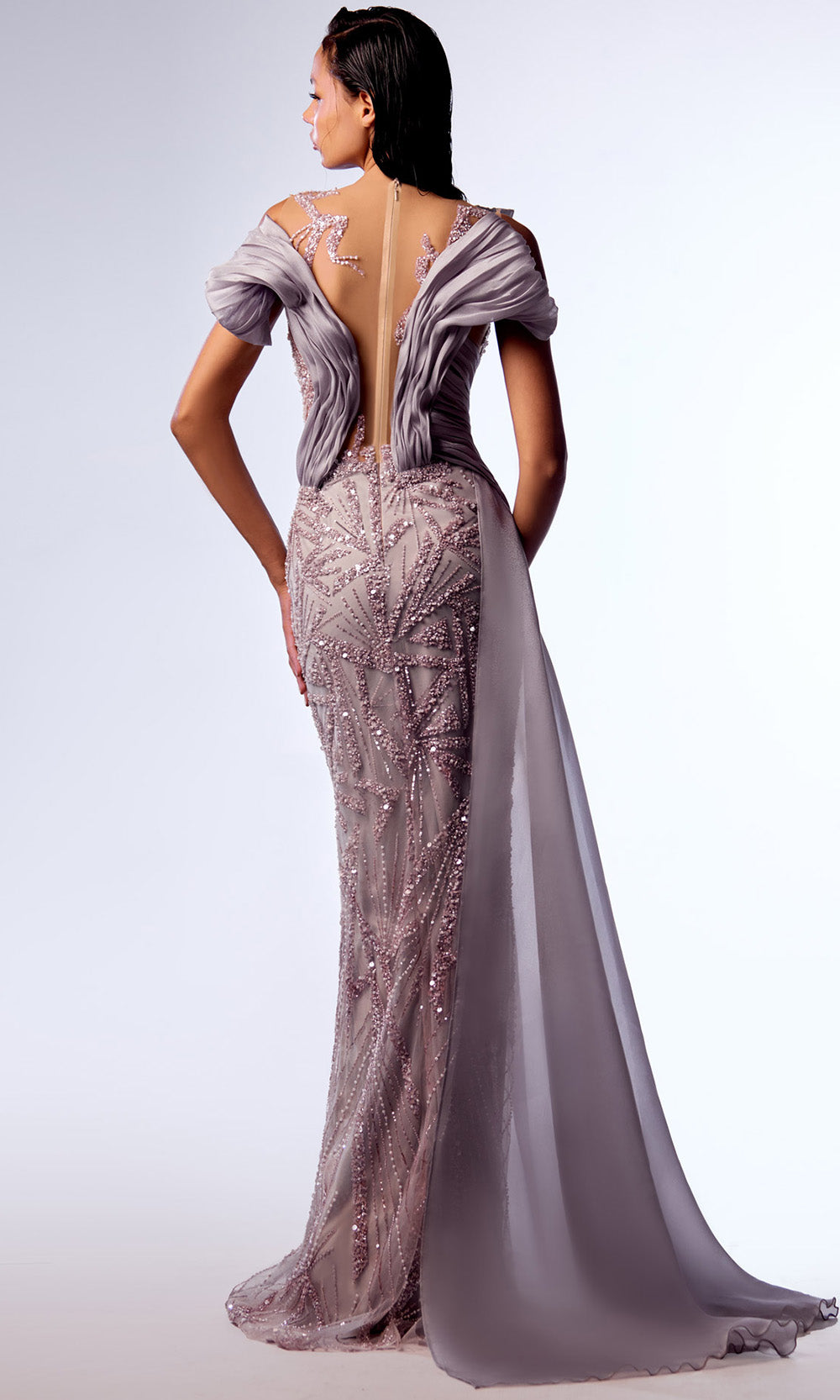 MNM Couture G1714 - Illusion Bodice Beaded Evening Gown Evening Dresses