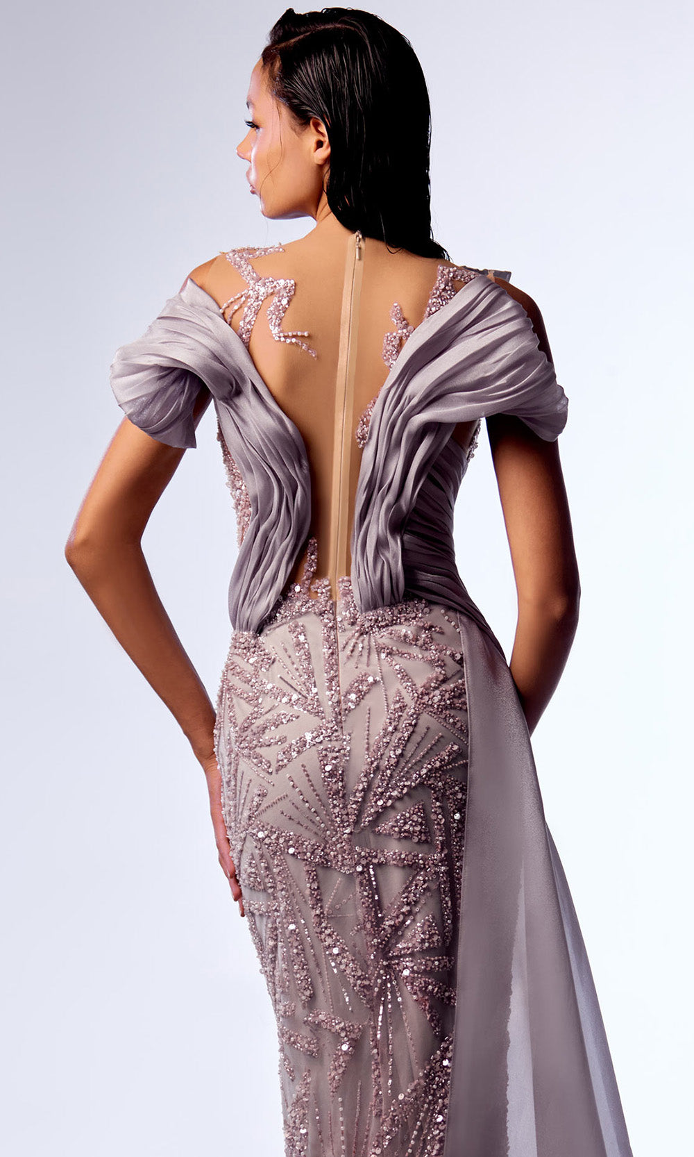 MNM Couture G1714 - Illusion Bodice Beaded Evening Gown Evening Dresses