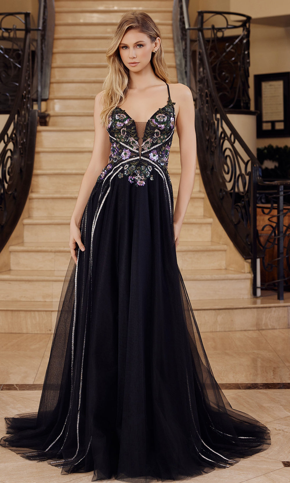 Nox Anabel G1795 - Formal Prom Gown with Detailed Embellishment Prom Dresses