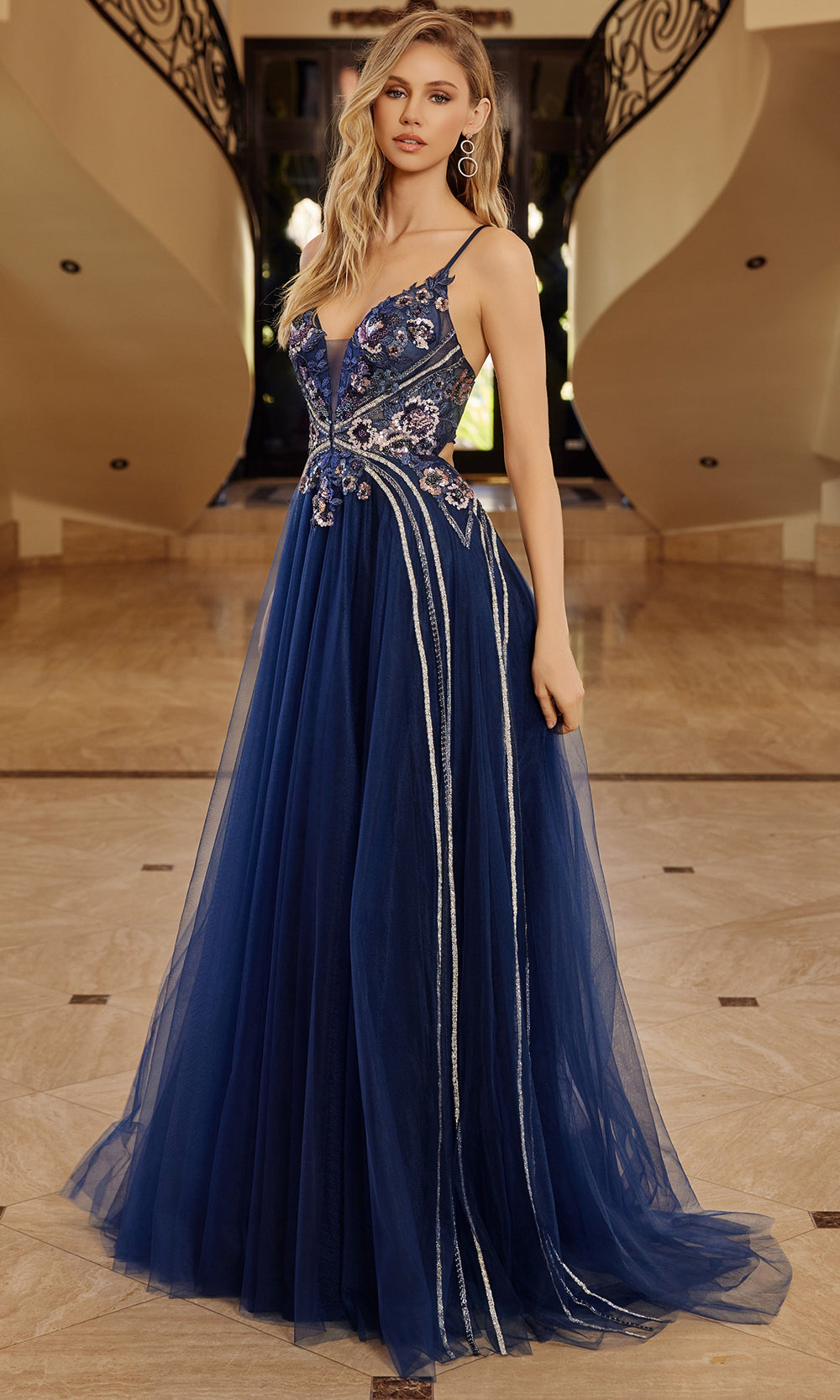 Nox Anabel G1795 - Formal Prom Gown with Detailed Embellishment Prom Dresses