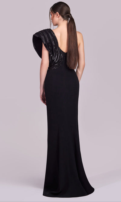 MNM Couture G1812 - Pleated Organza Asymmetric Evening Gown Evening Dresses