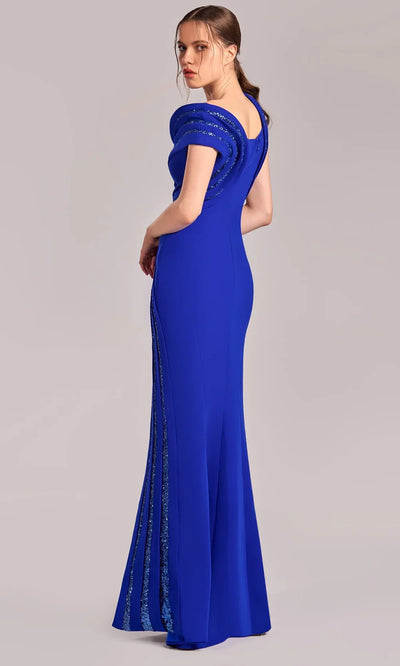 MNM Couture G1833 - Deep V-Neckline Embellished Gown Formal Gowns
