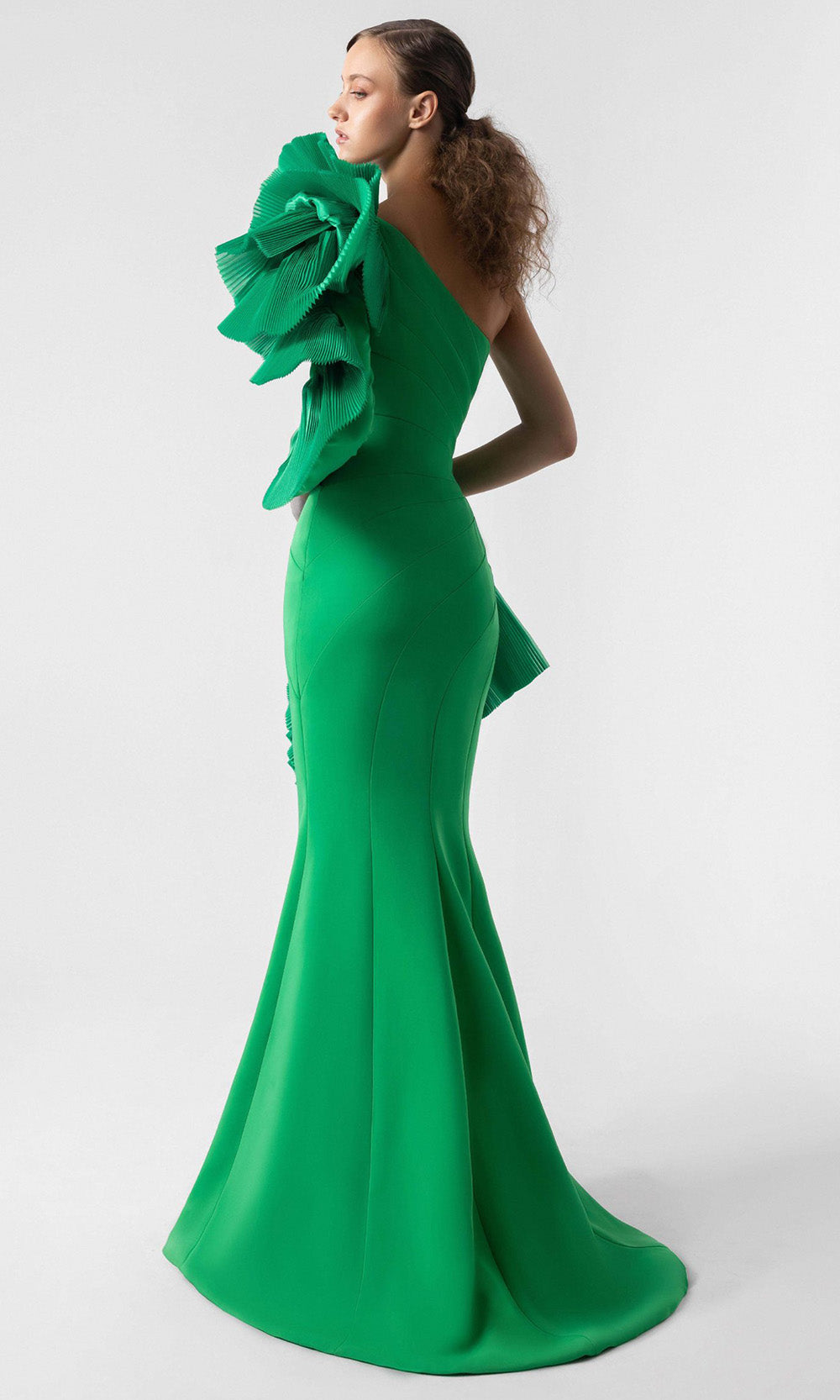 MNM Couture G1918 - Bold Ruffled Sleeve Asymmetric Gown Evening Dresses