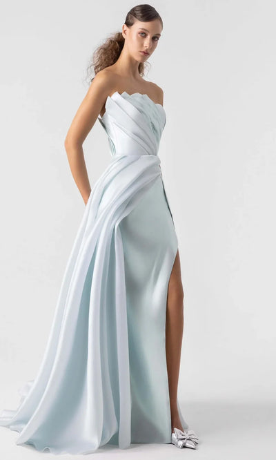 MNM Couture G1923 - Elegant Strapless Gown with Overskirt Prom Dresses
