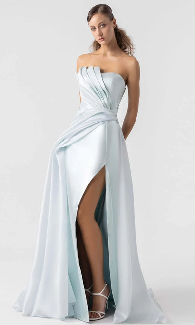 MNM Couture G1923 - Elegant Strapless Gown with Overskirt Prom Dresses