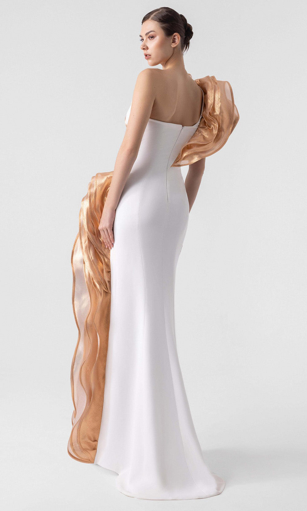MNM Couture G1925 - One Shoulder Ruffled Evening Gown Evening Dresses