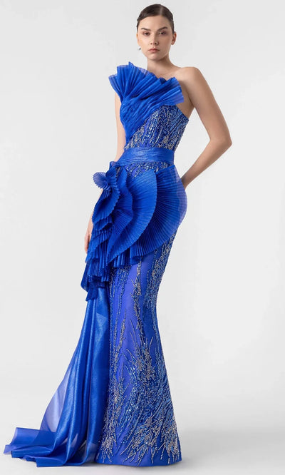 MNM Couture G1933 - Dramatic Pleated Ruffle Evening Gown Evening Dresses
