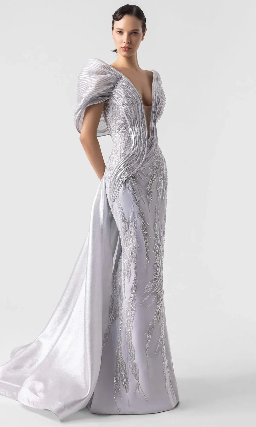 MNM Couture G1939 - Beaded Bodice Sheath Evening Gown Evening Dresses