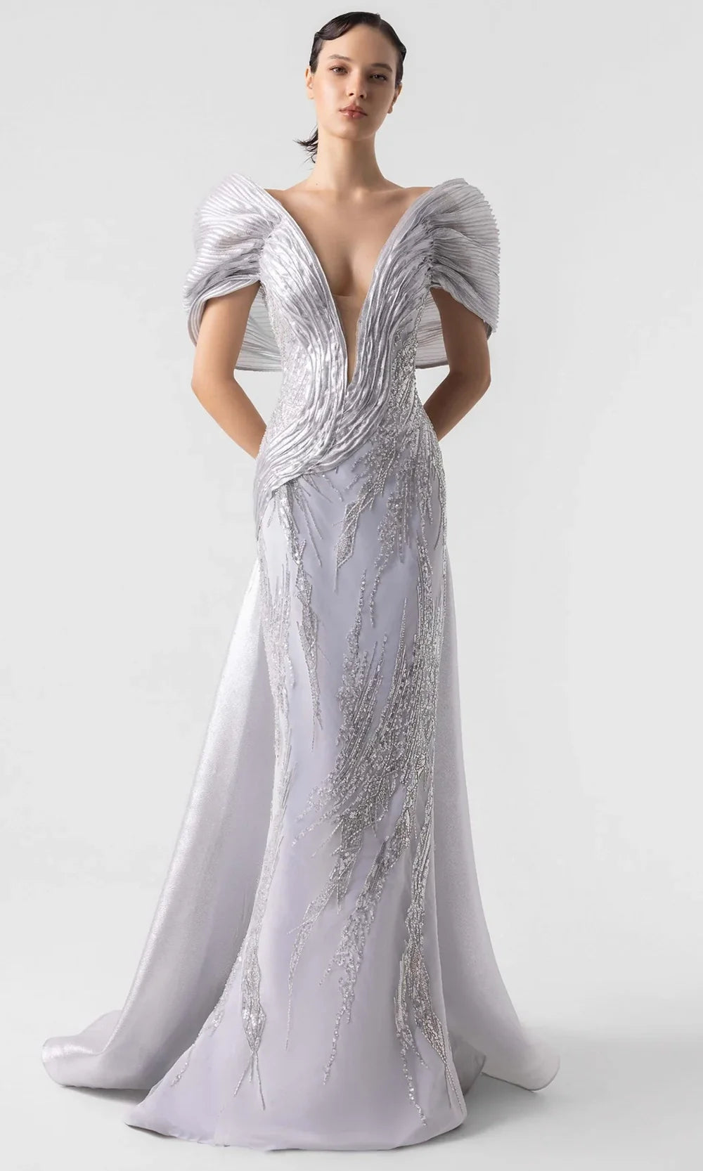 MNM Couture G1939 - Beaded Bodice Sheath Evening Gown Evening Dresses