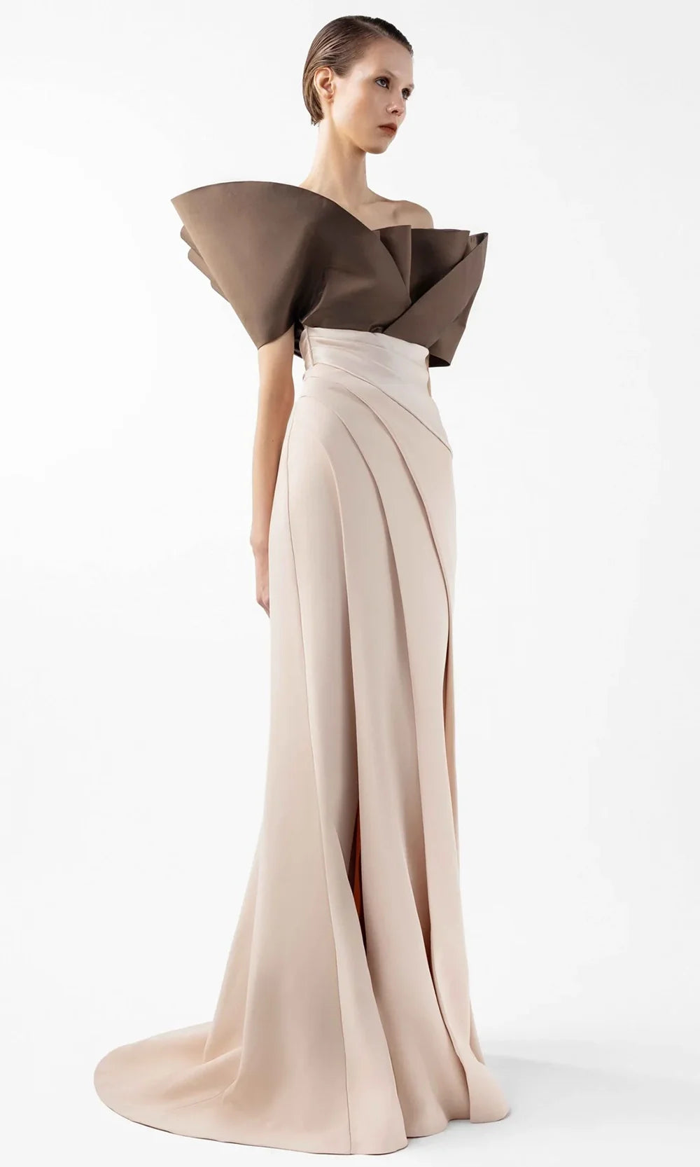 MNM Couture G2000 - Elegant Two Tone Off-Shoulder Gown Formal Gowns