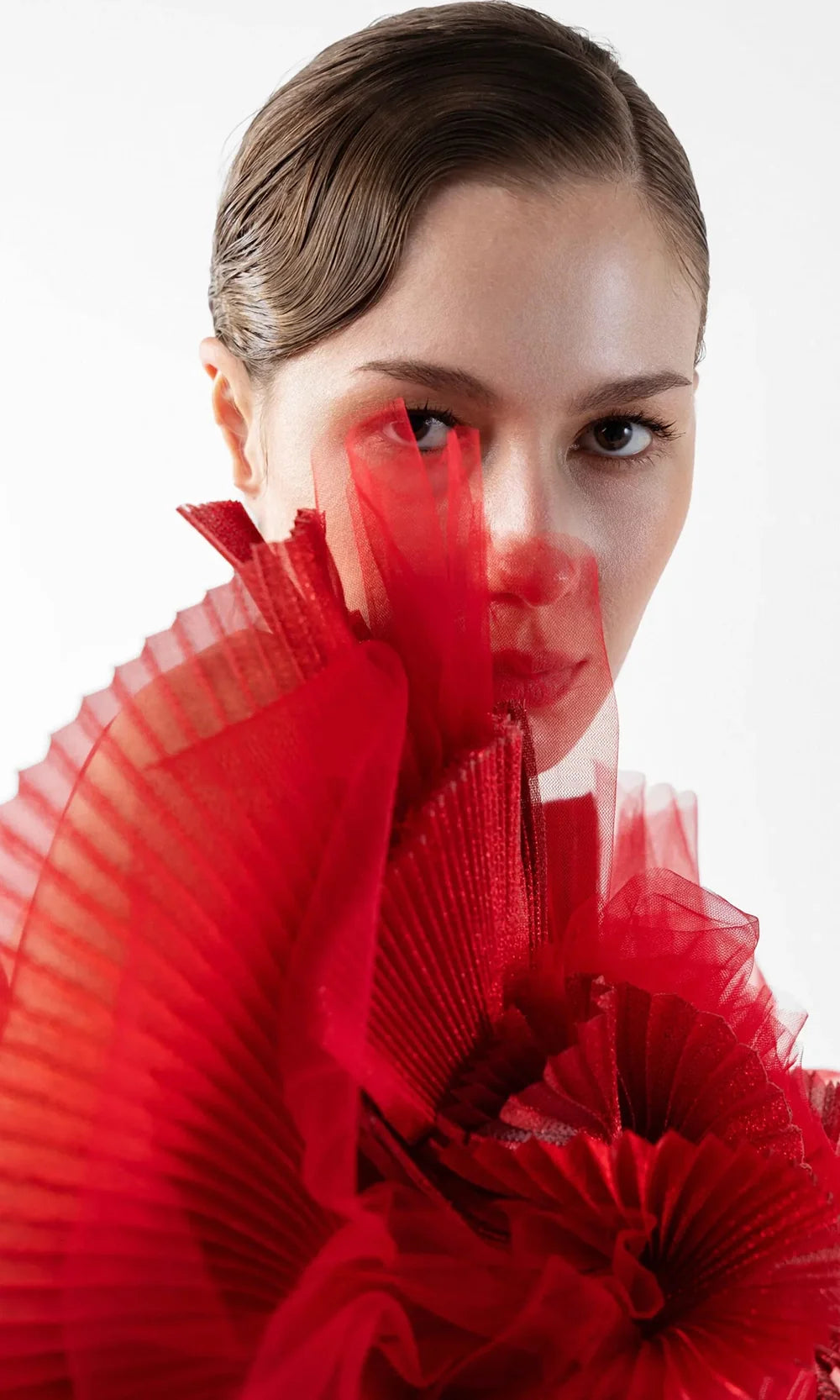 MNM Couture G2001 - Draped Tulle Open Back Fitted Gown Prom Dresses