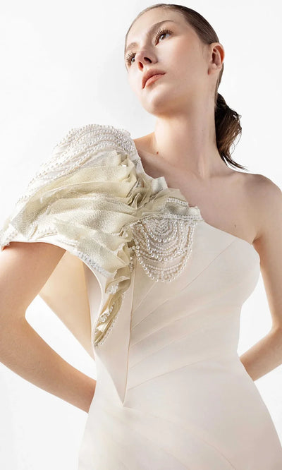 MNM Couture G2003 - Puff Sleeve Mermaid Evening Gown Formal Gowns