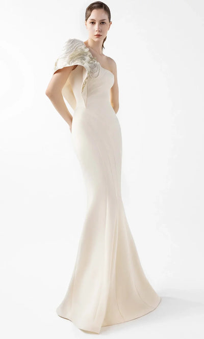 MNM Couture G2003 - Puff Sleeve Mermaid Evening Gown Formal Gowns