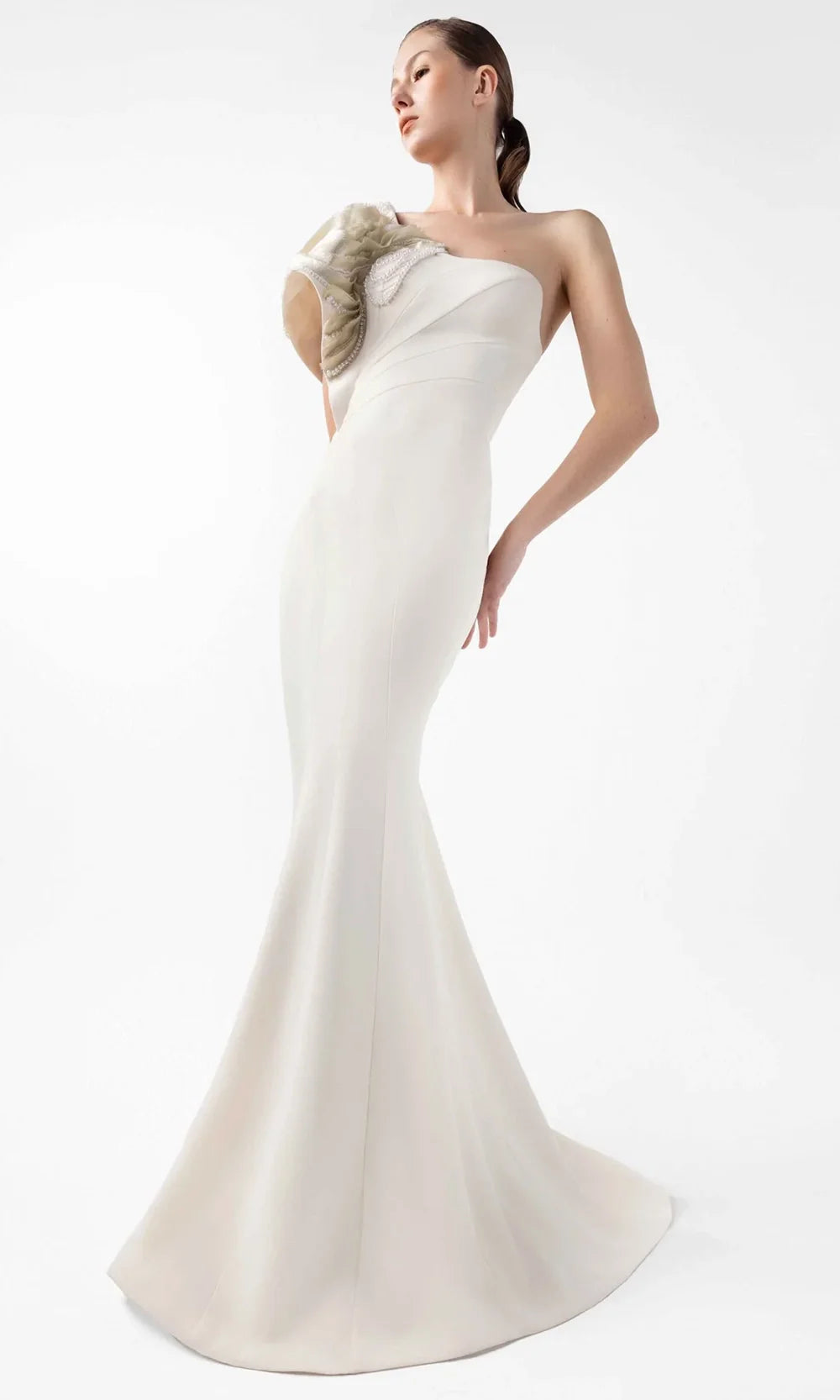 MNM Couture G2003 - Puff Sleeve Mermaid Evening Gown Formal Gowns