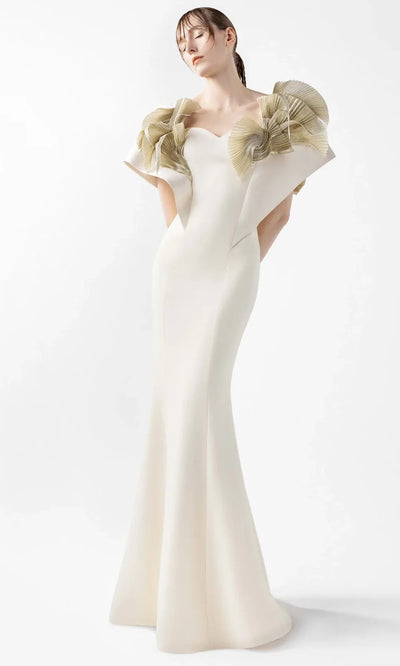 MNM Couture G2005 - Mermaid Sweetheart Gown with Sculpted Pleats Pageant Dresses