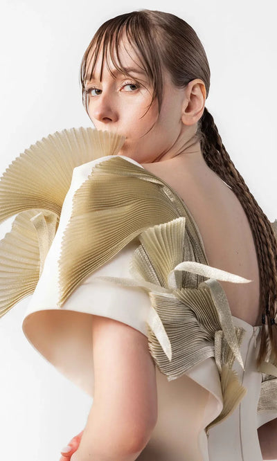 MNM Couture G2005 - Mermaid Sweetheart Gown with Sculpted Pleats Pageant Dresses