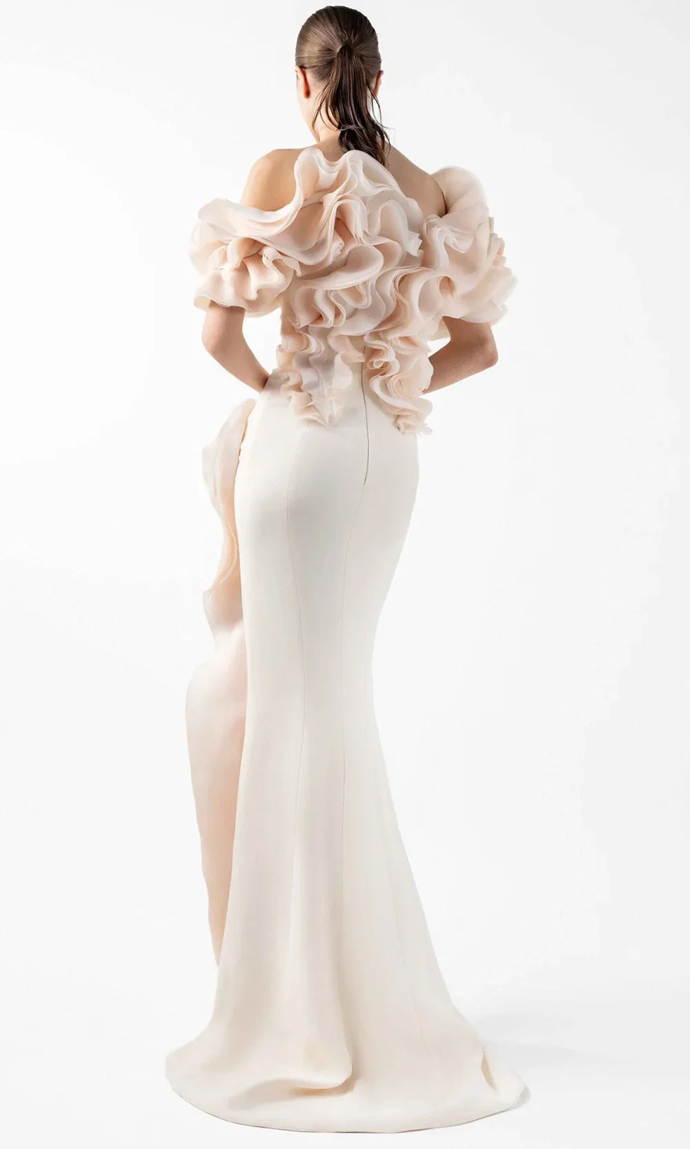 MNM Couture G2013 - Dramatic Ruffle Short Sleeve Gown Formal Gowns