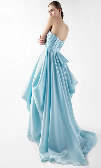 MNM Couture G2014 - Strapless A-Line Gown with Peplum Waist Formal Gowns