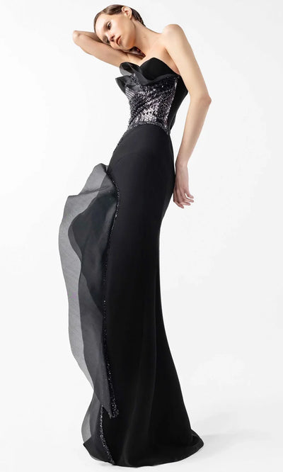 MNM Couture G2021 - Embellished Strapless Gown with Slit Prom Dresses