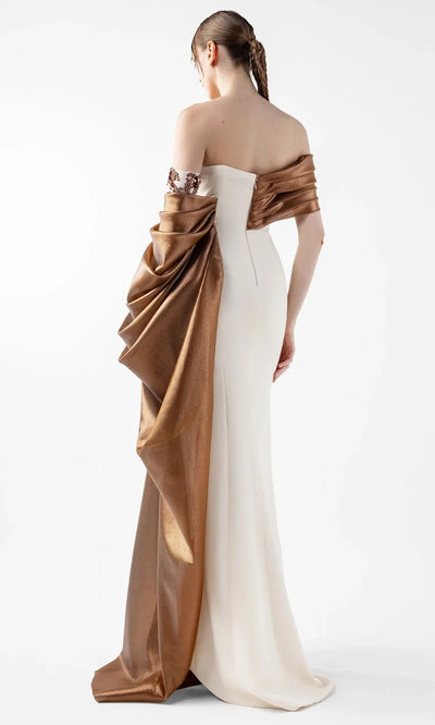 MNM Couture G2030 - Sweetheart Draped Bodice Evening Gown Formal-Gowns