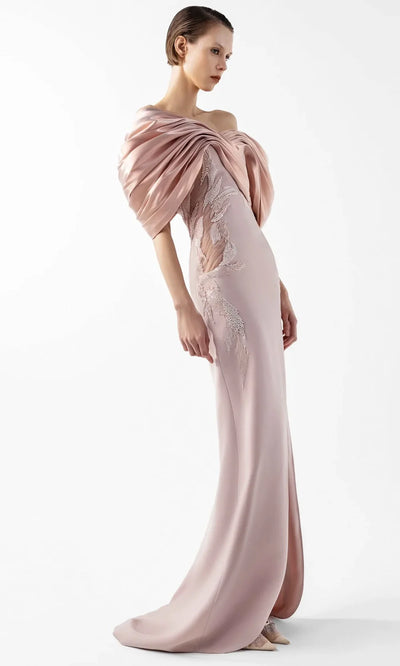 MNM Couture G2034 - Embellished Sheath Gown with Slit Formal Gowns