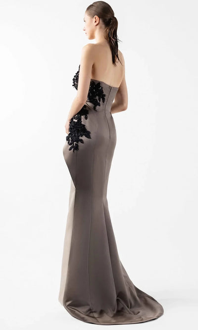 MNM Couture G2045 - Floral Embroidered Strapless Evening Gown Formal Gowns