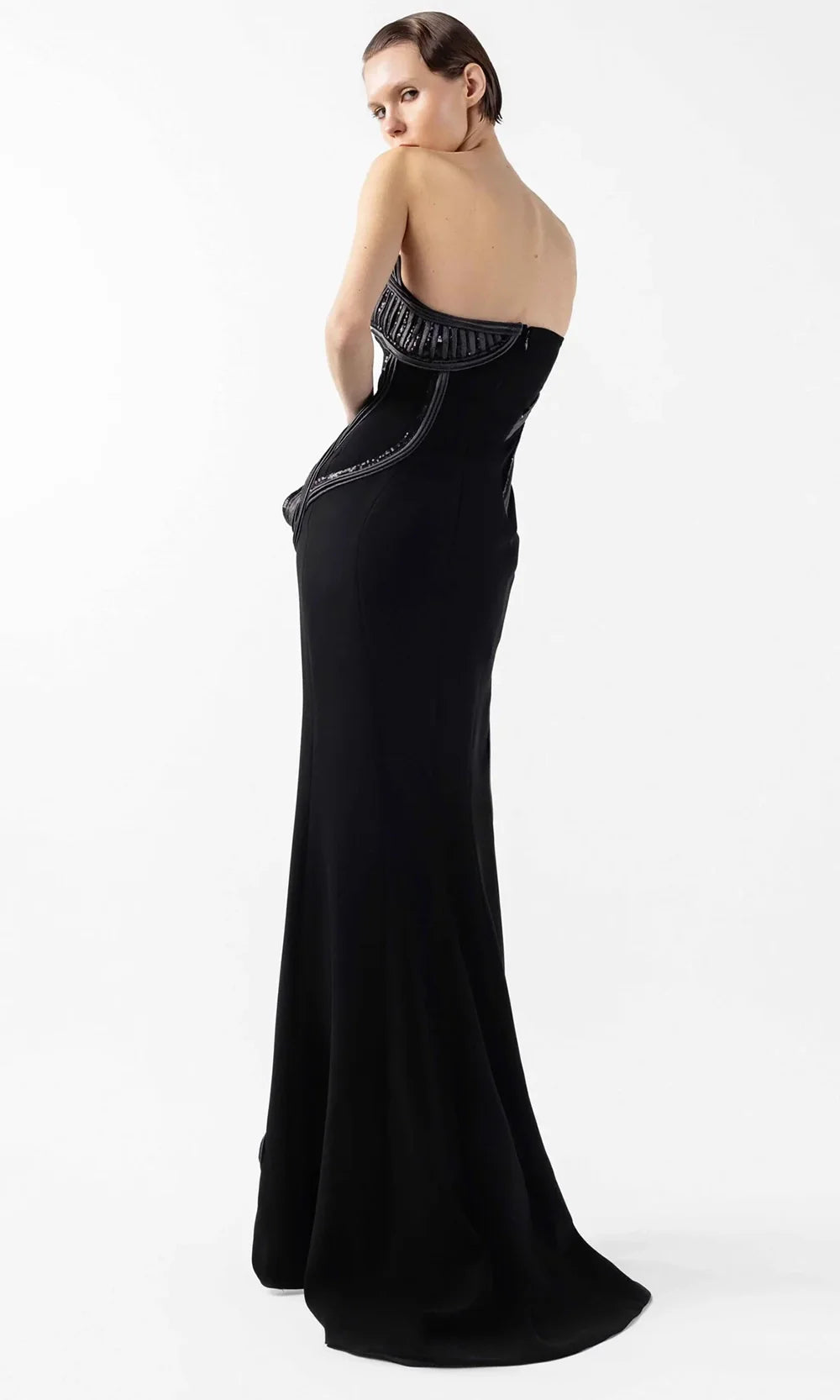 MNM Couture G2048 - High Slit Embellished Sheath Gown Formal Gowns