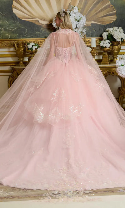 Elizabeth K GL3645 - Spaghetti Strap Ruffle Waist Quinceanera Gown Quinceanera Dresses