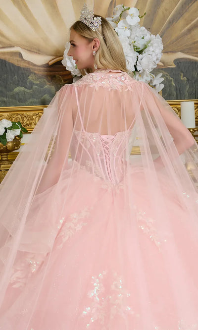 Elizabeth K GL3645 - Spaghetti Strap Ruffle Waist Quinceanera Gown Quinceanera Dresses